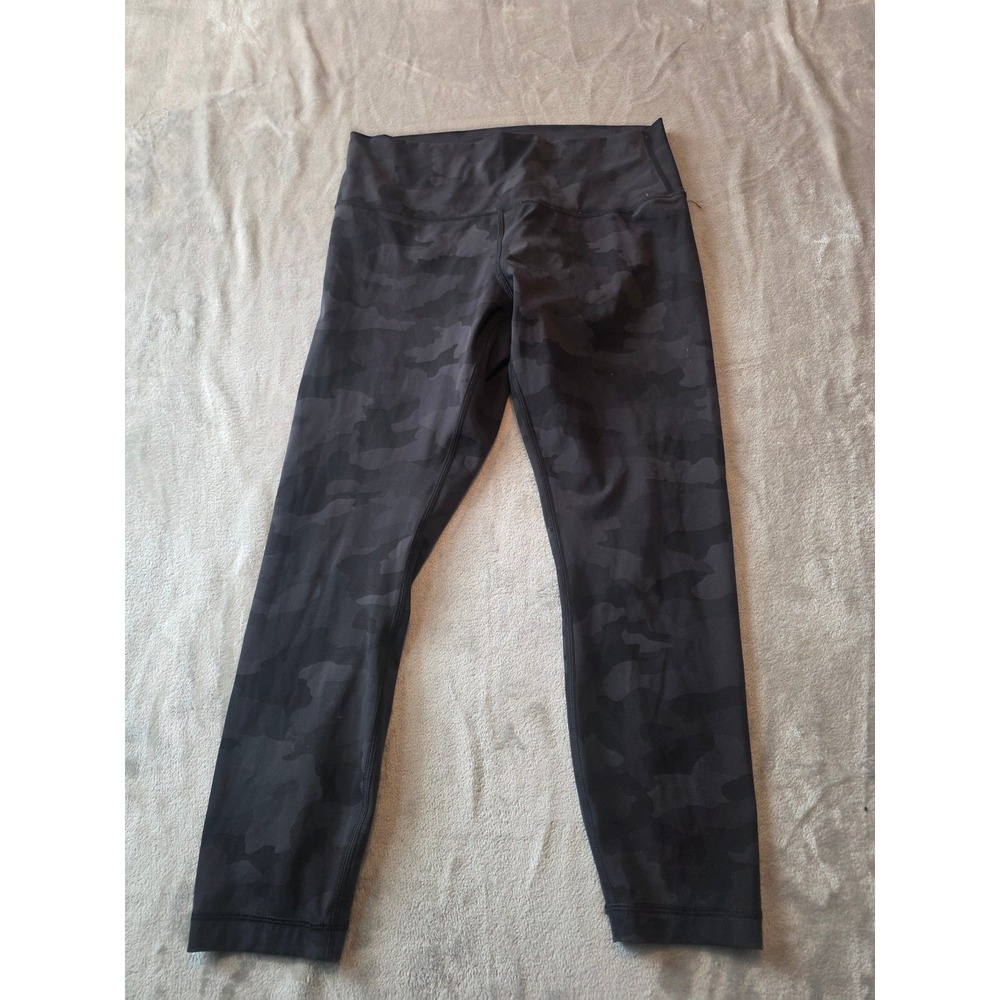 Lululemon Leggings Womens 12 Black Camo Wunder Under High Rise 25 Inch